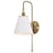 Nuvo Dover 1-Light Wall Sconce - White with Vintage Brass 60/7446 - alternate 2